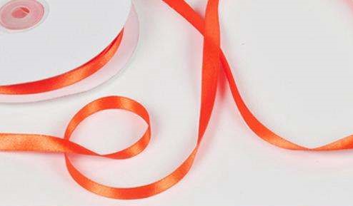 Nastro Doppio Raso Arancio 15 Mm X 50 Mt. Pz. 10