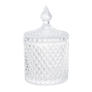 scatola vetro dorothy diam. 10,5xh.18,5 cm. pz. 4