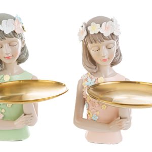 girl resina c/vassoio pz. 2 ass.18×14,5xh.30 cm.