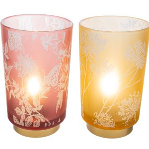 lampada vetro pz. 2 ass.d.10xh.14,5 cm. c/shopper 3893