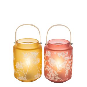 lanterna vetro pz. 2 ass.d.12xh.17 cm.