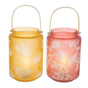 lanterna vetro pz. 2 ass.d.14xh.22 cm.