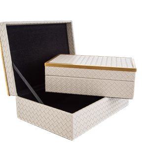 set 2 bauletti legno 27,5×19,5×10,5 cm. col. cenere