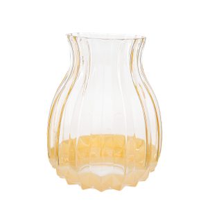 vaso vetro 19x19xh.23 cm. col. giallo