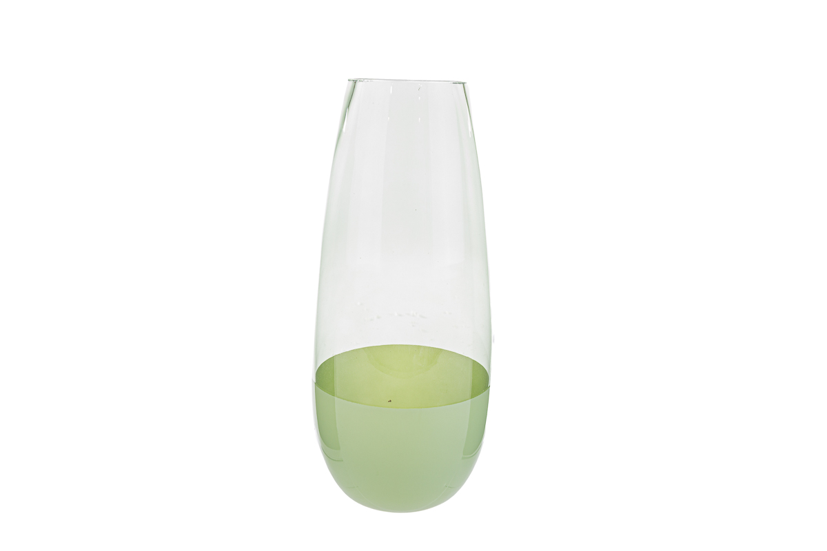 vaso vetro 2 pz. 12,5×12,5xh.28 cm. col. verde