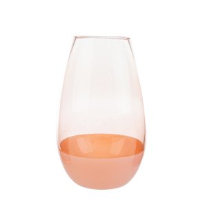 vaso vetro 2 pz. 12,5×12,5xh.20 cm. col. rosa