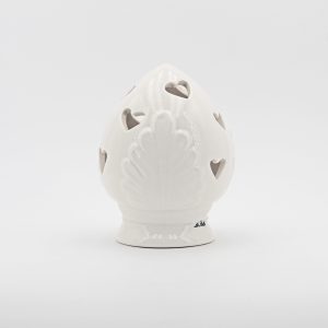 Bomboniera in porcellana pomo bianco con led medio Pz. 1