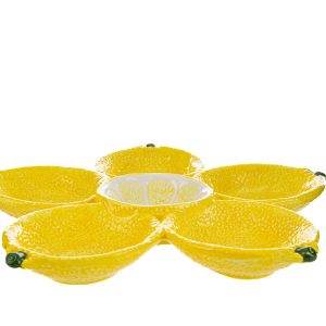 svuotatasche ceramica dec. limone 31x29xh.3,5 cm.