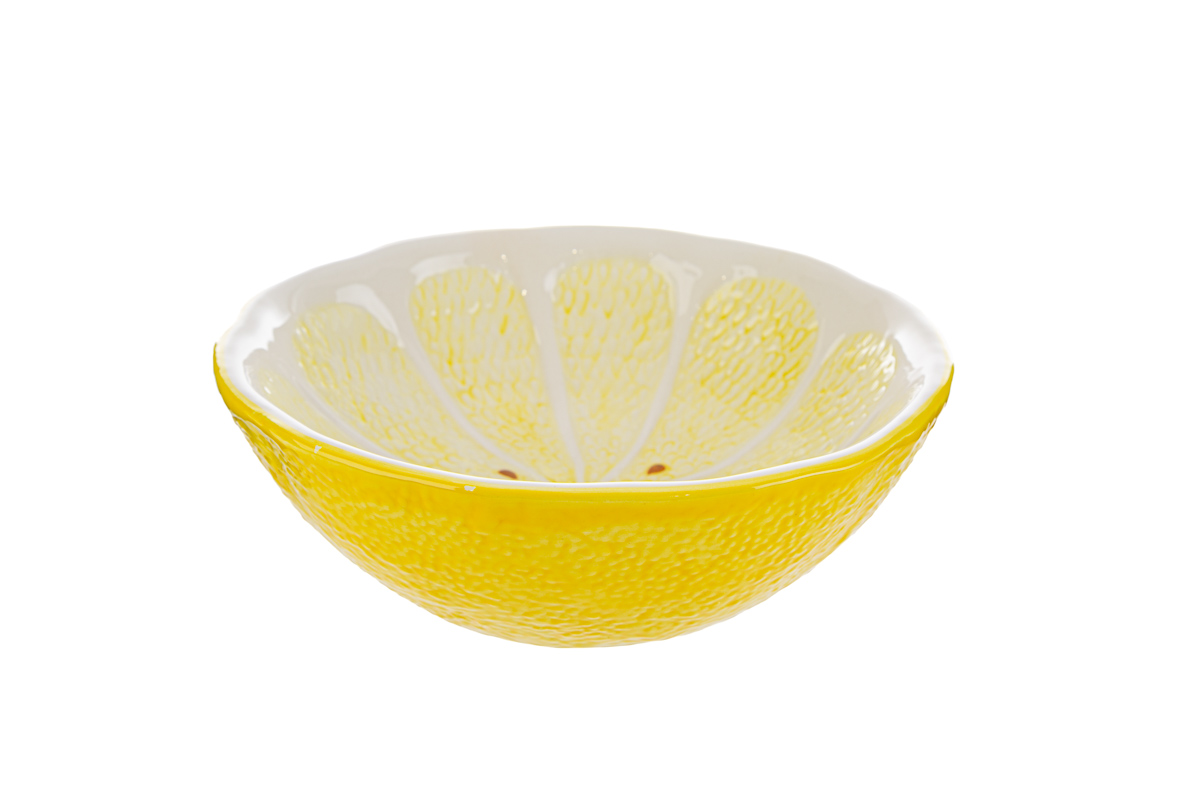 svuotatasche ceramica dec. limone 19x19xh.6 cm. - immagine 2