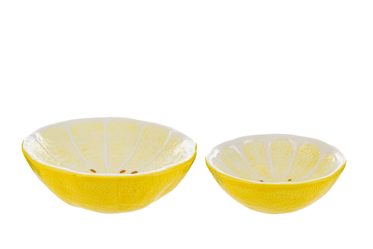 svuotatasche ceramica dec. limone 19x19xh.6 cm. - immagine 4