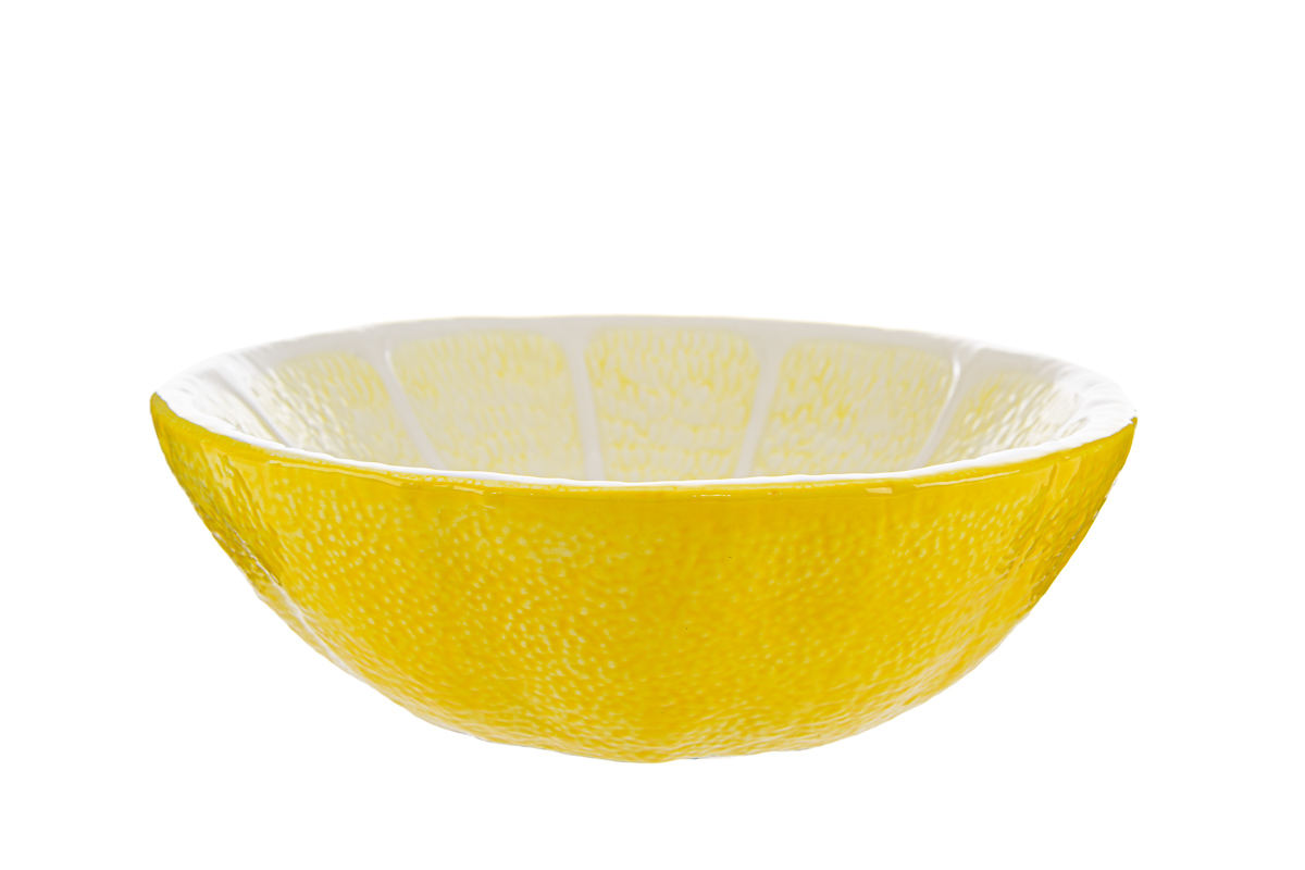 svuotatasche ceramica dec. limone 19x19xh.6 cm. - immagine 3