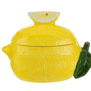 scatola ceramica dec. limone 23x23xh.16 cm.