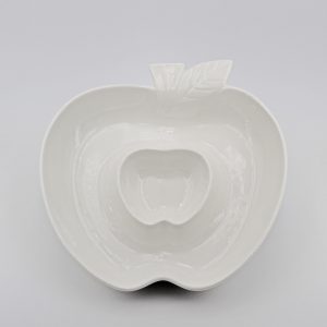 Bomboniera in porcellana piatto mela con divisorio Pz. 1