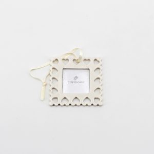 Bomboniera in porcellana portafoto con cuori Pz. 12