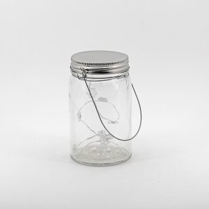 Barattolo in vetro con fiori led Pz.1