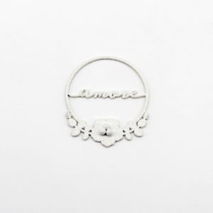 Cerchio bianco glitter amore Pz.12