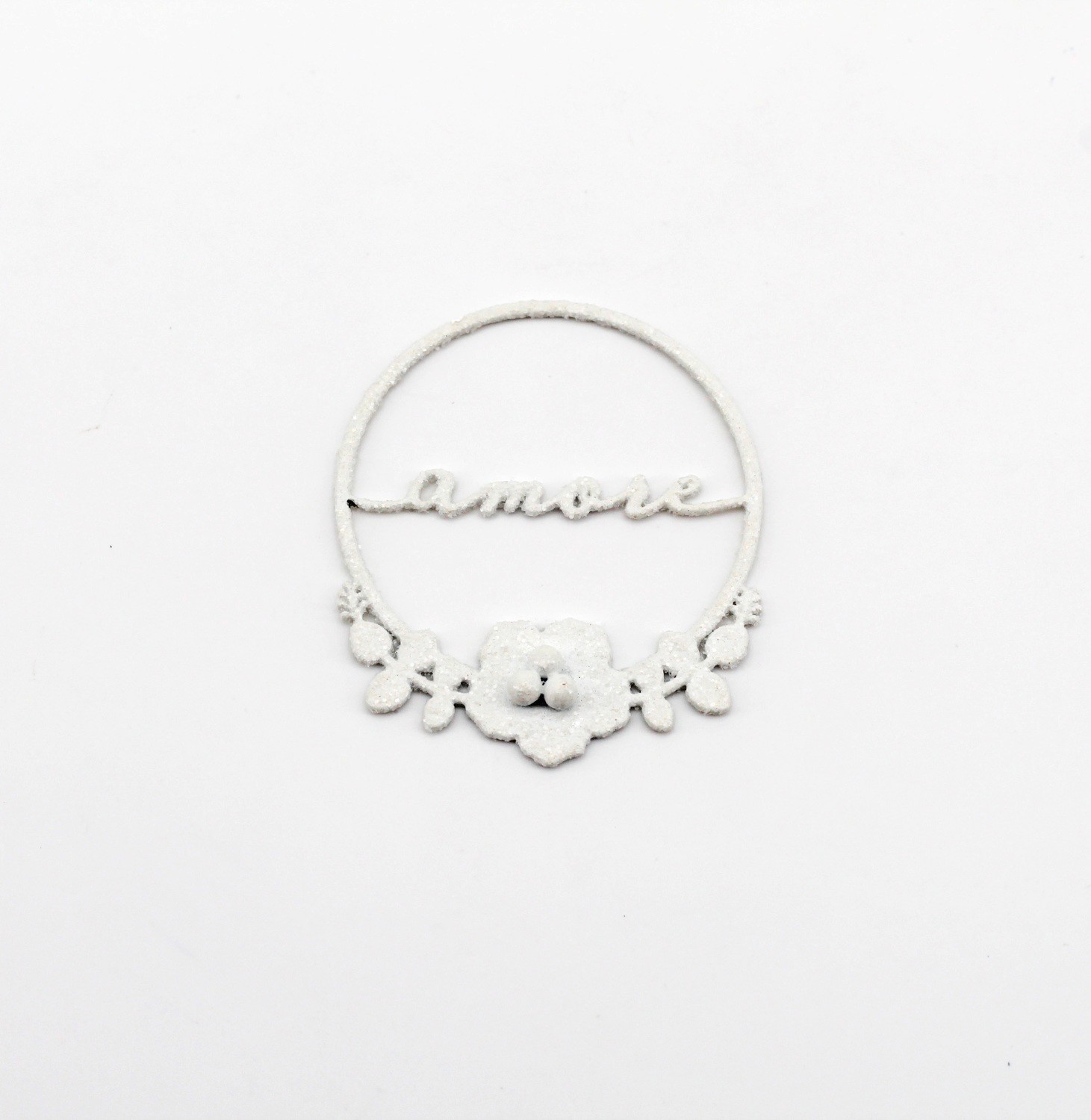 Cerchio bianco glitter amore Pz.12