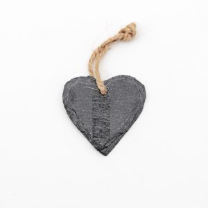 Applicazione cuore in ardesia con spago Pz. 1