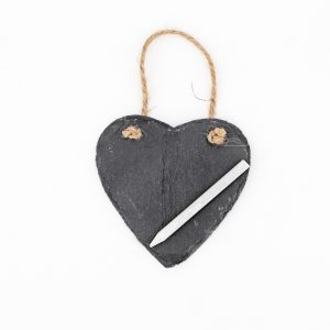 Applicazione cuore in ardesia con gesso Pz. 1