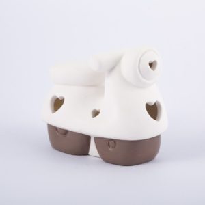 Bomboniera in porcellana moto con led Pz. 4