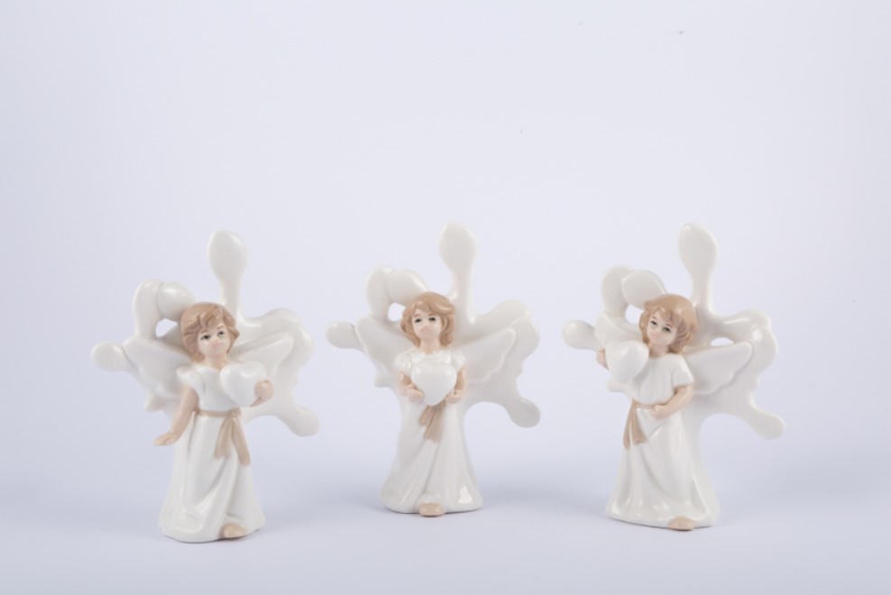 Bomboniera in porcellana angelo con albero Pz. 3 - immagine 2