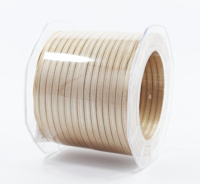 Furlanis nastro di raso beige chiaro colore 2 mm.3 Mt.100 - immagine 2