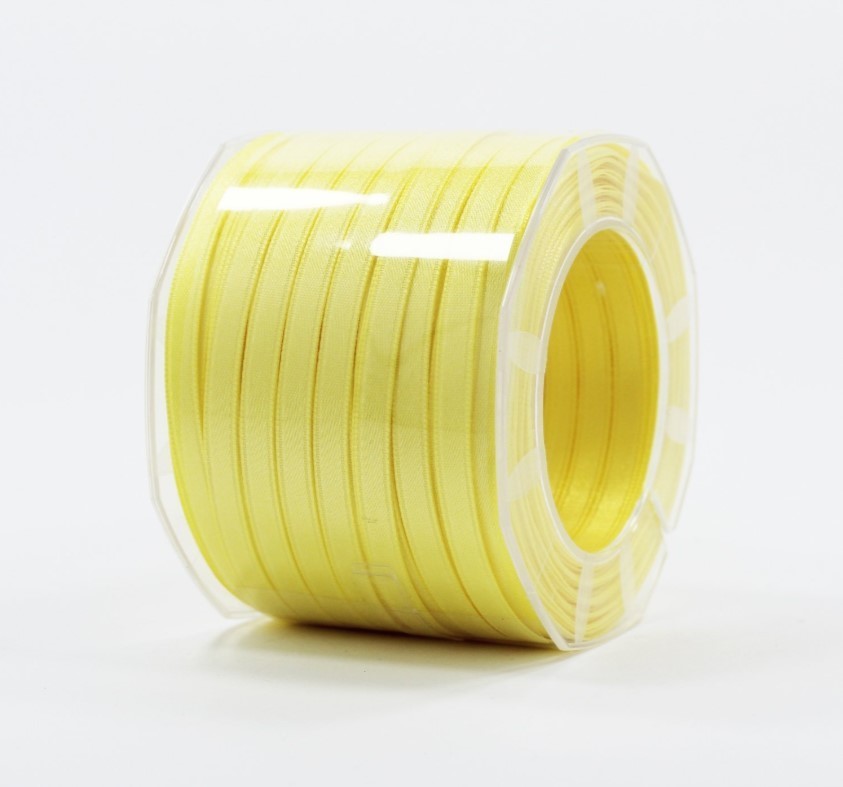 Furlanis nastro di raso giallo chiaro colore 428 mm.6 Mt.100