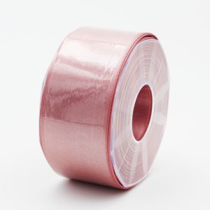 Furlanis nastro di raso rosa antico scuro colore 37 mm. 48 Mt. 25