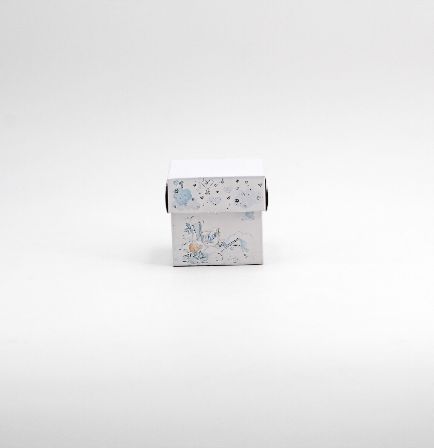 Scatola fondo e coperchio cicogna celeste Pz. 10