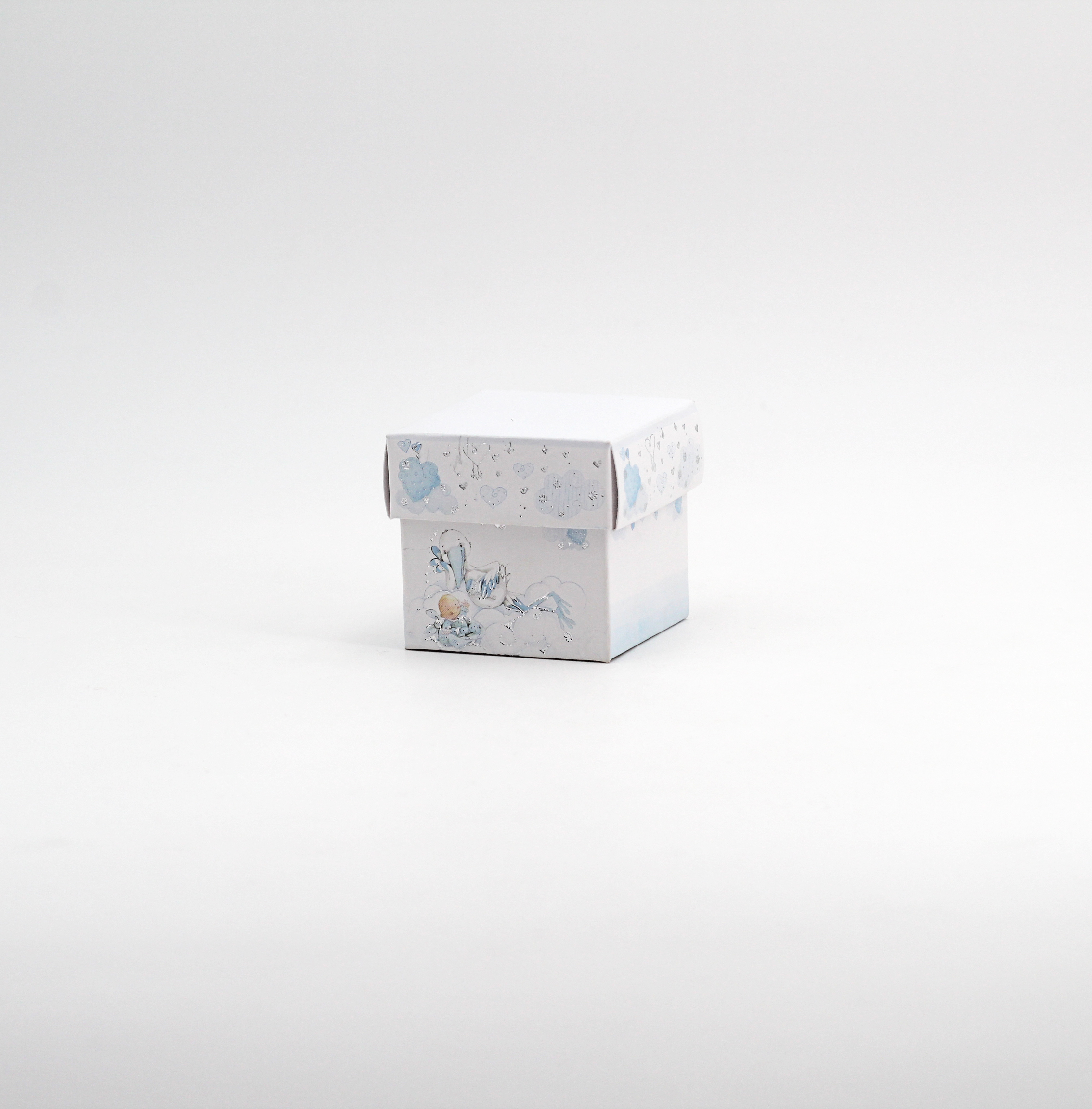 Scatola fondo e coperchio cicogna celeste Pz. 10 - immagine 3