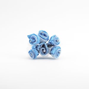 Applicazione boccioli di rosa celesti con strass Pz. 60