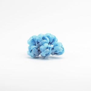 Applicazione boccioli fiori celeste con strass Pz. 72