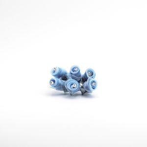 Applicazione fiore betty celeste piccolo con perle e strass Pz. 72