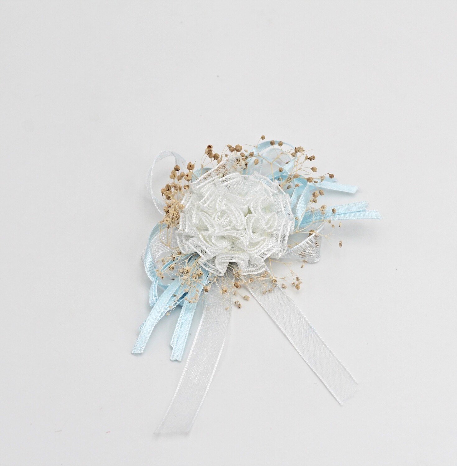 Applicazione pick celeste fiore coccarda con velo Pz. 10 - immagine 2