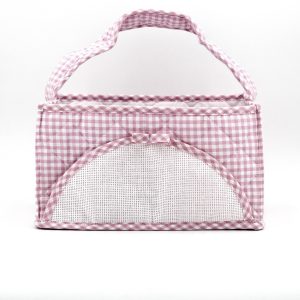 Cestino rosa a quadretti Pz. 1