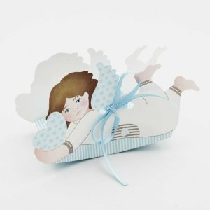 Scatolo angelo sdraiato celeste Pz. 10