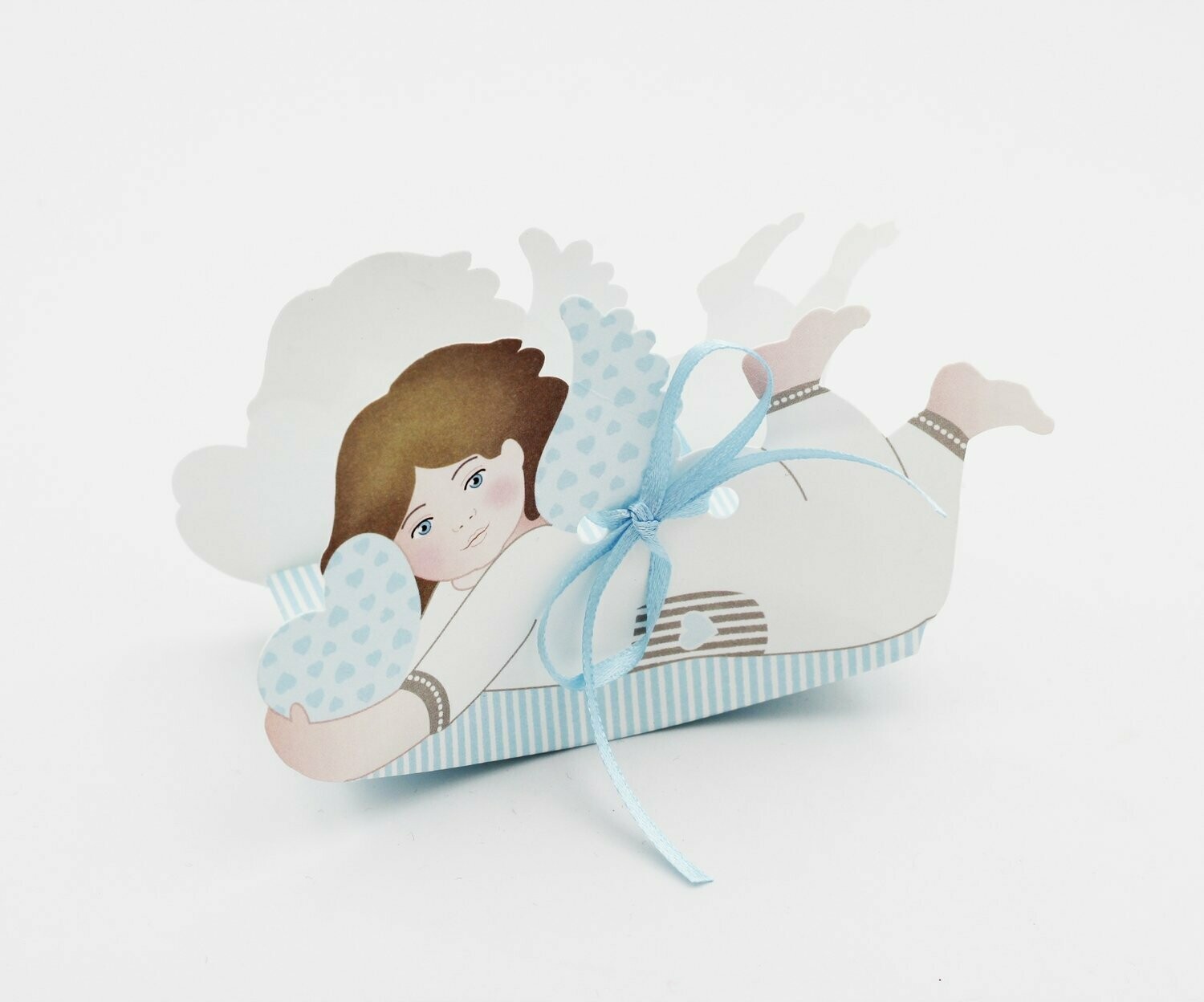 Scatolo angelo sdraiato celeste Pz. 10