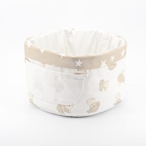 Cestino bebè porta oggetti bianco fantasia orsetti Pz. 1