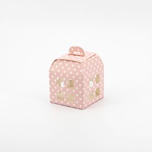 Scatola lanterna rosa a pois bianchi Pz. 10