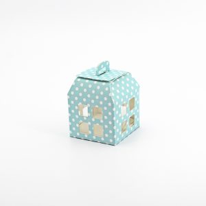 Scatola lanterna celeste a pois bianchi Pz. 10