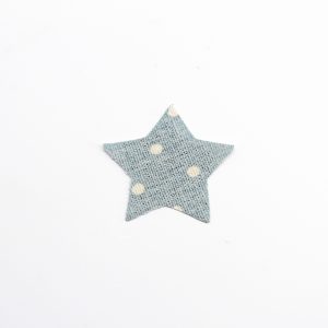Applicazione stella in cotone celeste a pois bianchi Pz.1