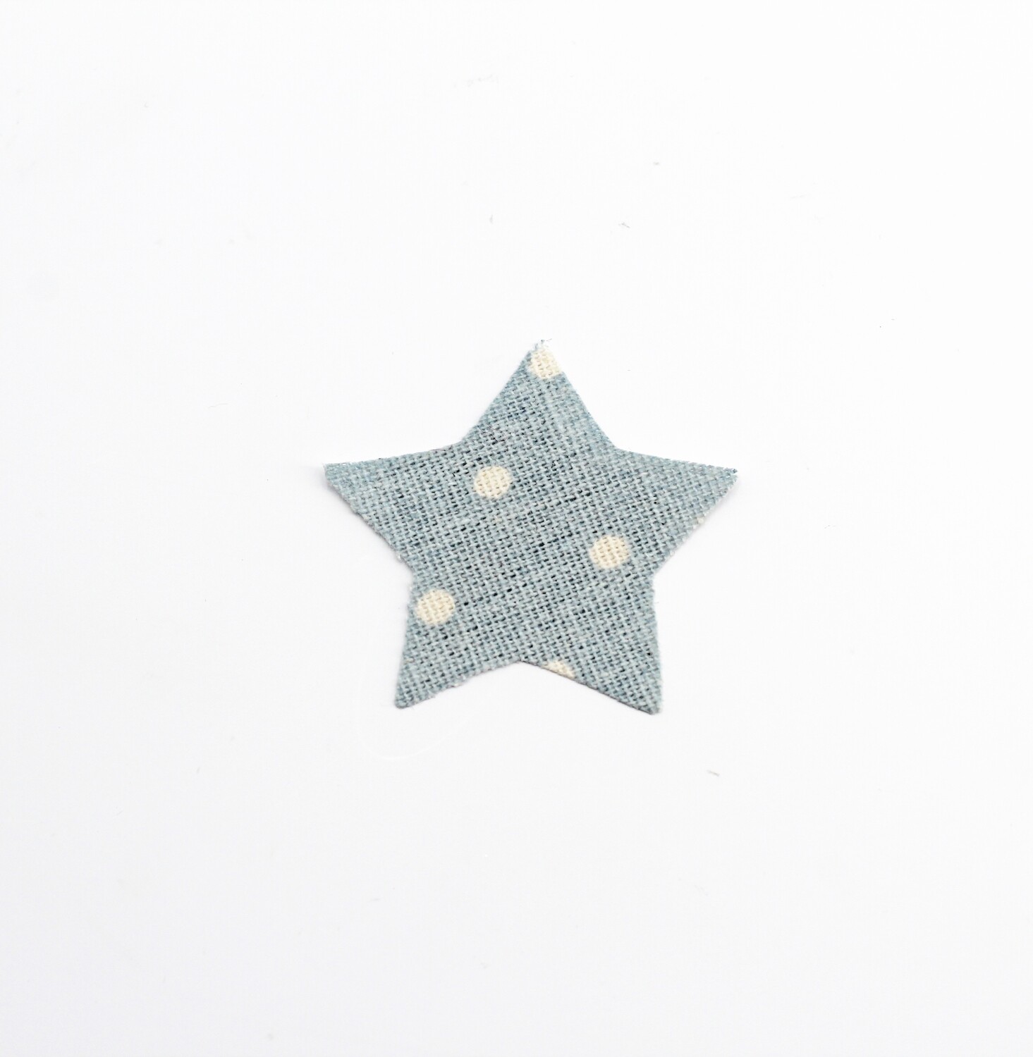Applicazione stella in cotone celeste a pois bianchi Pz.1