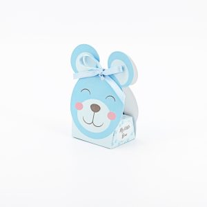Scatolo orsetto celeste pon pon Pz.10