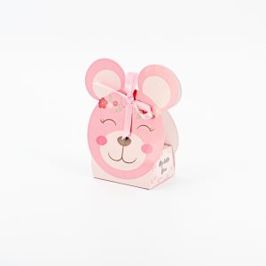 Scatolo orsetto rosa pon pon Pz.10