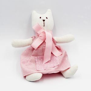 Animaletto stoffa puro cotone con libricino gatto Star Pz.1