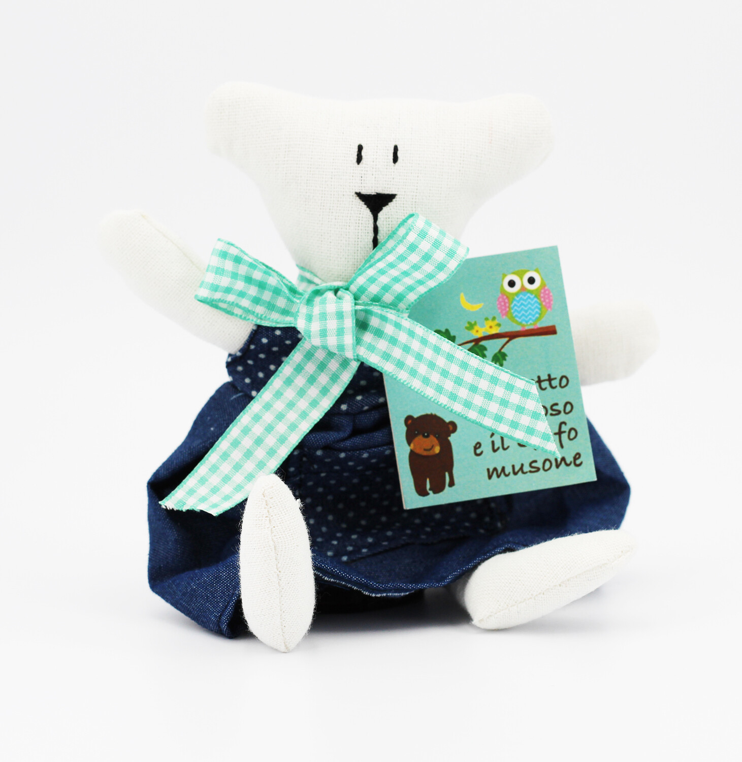 Animaletto stoffa puro cotone con libricino cane Star Pz.1 - immagine 2