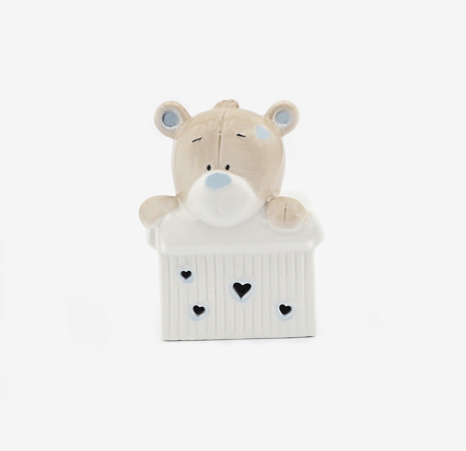 Bomboniera orsetto celeste su scatola a led Pz.1 - immagine 2