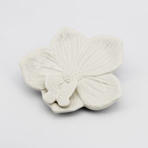 Svuota-tasche fiore con farfalla con astuccio rigido Pz. 1