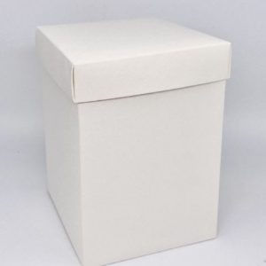 Scatola Fondo e Coperchio Seta Bianco 12 x 12 x 15 cm. Pz. 10
