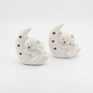 Bomboniera orsetto su luna con led Pz. 2